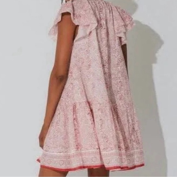 Cleobella Jaya Mini Dress Boho Paisley Preppy Peasant Dress Size Small - Picture 10 of 11